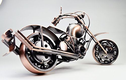Nefis Metal Heykel Motosiklet-Benzersiz Metal Sanat Dekor-Ev Dekoratif El Yapımı Vintage Motosiklet Modeli EM3A-1C