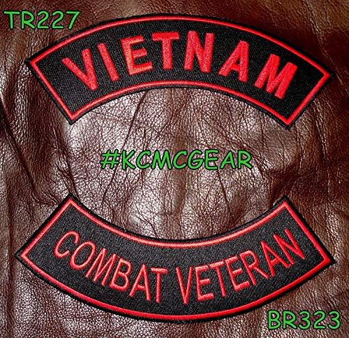 Sturgis-Orta-Batı Vietnam Savaş Veteran Askeri Biker Yama Rocker Set Motosiklet Yamalar üzerinde Kırmızı BlacWounded