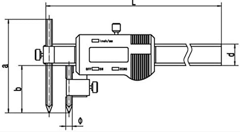 MeterTo Dijital Merkez Hattı Kumpas 5-150mm Çene 60mm Doğruluk ± 0.05 mm Çözünürlük 0.01 mm mm/inç Merkezi Mesafeleri için