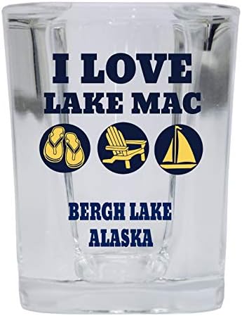 Bergh Gölü Alaska Hatırası 2 Ons Kare Tabanlı Likör Atış Camını Seviyorum