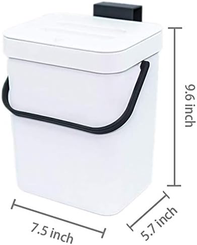 Tezgah Üstü veya Lavabonun Altında Kompostlama için PQZATX Mutfak Kompost Kutusu, Çıkarılabilir Hava Geçirmez Kapaklı Ndoor