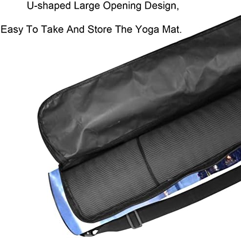 Yoga mat çanta ile Ayarlanabilir Omuz Askısı Tam Zip Yoga Mat Taşıma Çantası için Kadın Şehir Desen, 6. 7x33. 9in/ 17x86 cm