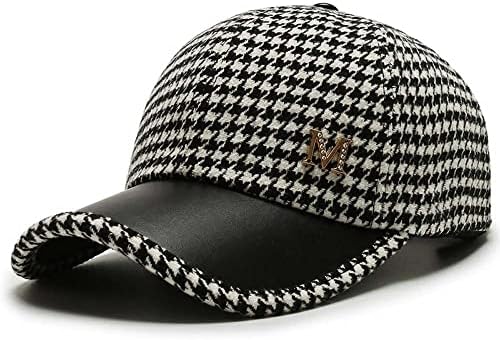 DEPIAO Ayarlanabilir Sonbahar Kış Pu Deri Şapka Hip Hop beyzbol şapkası, Balıksırtı beyzbol şapkası için Kadın Erkek(Siyah)