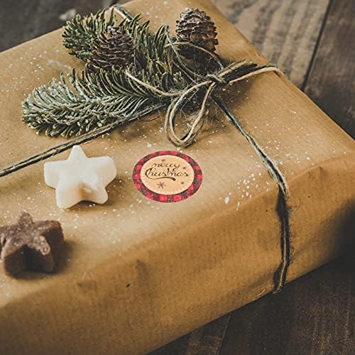 cabilock 1 Rulo Merry Christmas Çıkartmalar Çanta Sızdırmazlık Sticker Yuvarlak Noel Etiketleri Kendinden Yapışkanlı Yuvarlak