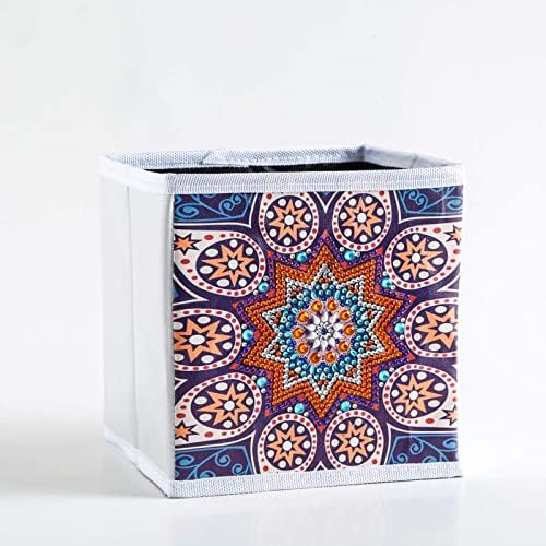 SL & LFJ Mandala Çiçek Baskı Elmas Boyama Saklama kutusu Katlanabilir DIY Elmas Sanat Ev Ofis Dekor Zanaat Hediye Arkadaşlar