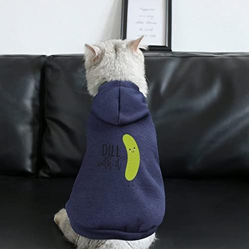 Onunla Dereotu Kedi Köpek İçin Şapka İle Pet Hoodies Sıcak Sweatshirt Giysileri