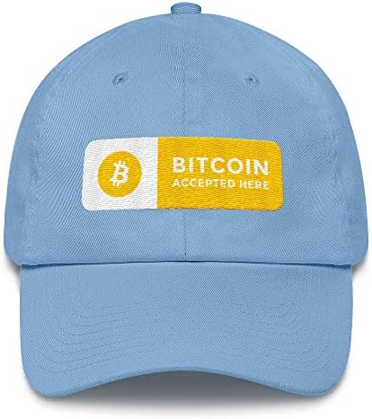 Bitcoin Burada Kabul Edildi Şapka (İşlemeli Pamuklu Baba Şapkası) ABD'de Üretildi