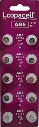 Loopacell AG5 Düğme Pil, Alkalin Düğme Pil, Paket Başına 1.5 V 10 adet