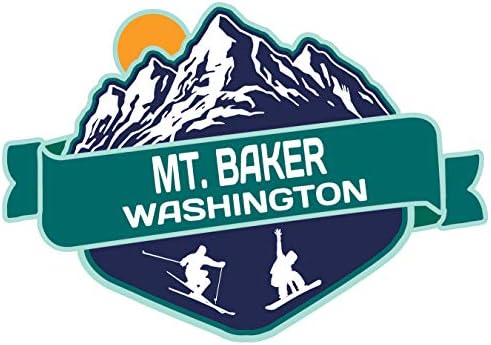 Mt. Baker Washington kayak maceraları hatıra 4 inç vinil çıkartma etiket dağ tasarım