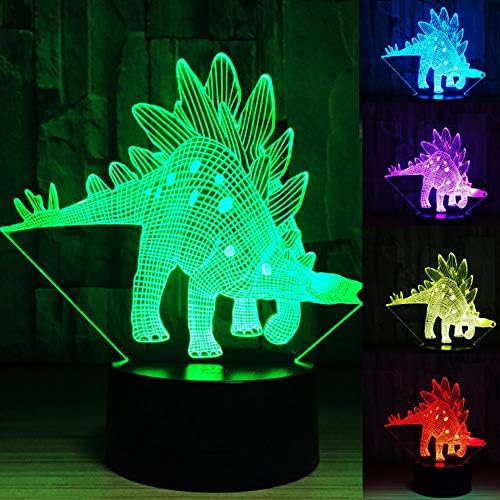 3D Dinozor ejderha gece ışık led masa lambası dekor masa masa optik Illusion lambaları 7 renk değiştirme ışıkları LED masa