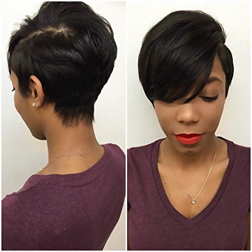 BeıSDWıg Kadınlar için Kısa Saç Modelleri Afro-Amerikan Kadın Peruk Siyah Kadınlar için Kısa Saç Kesimi (BK1021)