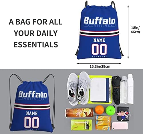 Buffalo Özel ipli sırt çantası Fermuarlı çantalar Herhangi Bir Sayı ve İsim Seçin Erkekler Çocuklar için Hediyeler