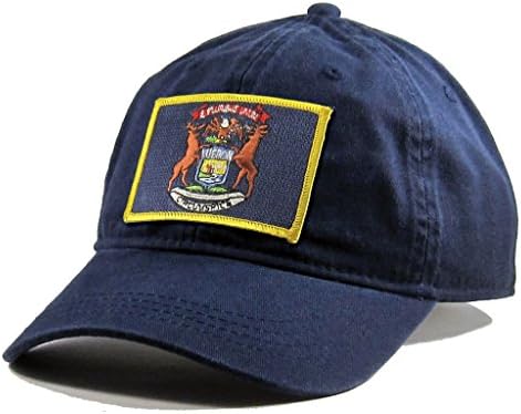 Vatan Tees erkek Michigan Bayrağı Yama Pamuk Dimi Şapka Donanma