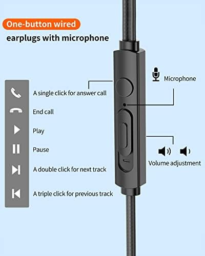 4 Paket Kablolu Kulaklık Mikrofonlu Kulaklıklar Ses Kontrolü, Gürültü İzolasyonlu Kulak İçi Kulaklıklar iPhone,iPod, Samsung,