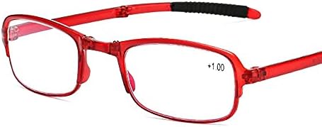 Kadın erkek Geometrik Rahat Şeffaf Büyüteç Gözlük Bilgisayar Gözlük Ince Çerçeve Katlanır Presbiyopik Gözlük TR Gözlük(L, Kahve)