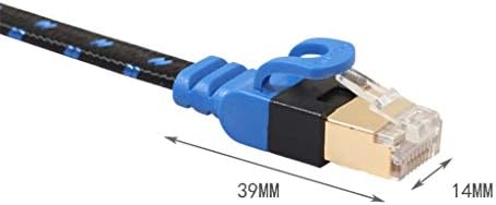 Leya LAN Kablosu ve Araçları CAT7-2 Altın Kaplama CAT7 Düz Ethernet 10 Gigabit Modem Yönlendirici için İki Renkli Örgülü Ağ