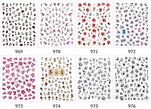 JİAXİAO Tırnak Sticker, Retro 3D Kendinden Yapışkanlı DIY Nail Art Dekorasyon Tırnak Çıkartmaları Manikür Aksesuarları (974)
