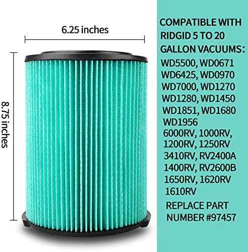 PİGUOAT VF6000 5-Katmanlı yedek filtre için Rıdgıd 5-20 Galon ıslak kuru Vac vakumlar WD5500 WD0671 WD6425 WD7000 WD1280 WD1851