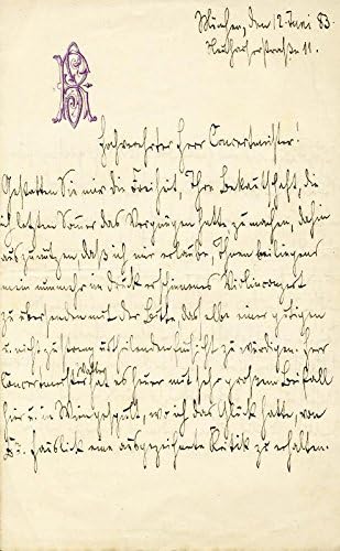 Richard Strauss-06/12/1883 İmzalı İmza Mektubu