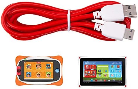 NABi Jr ve NABi XD Tabletler için Veri ve Şarj Kablosu, 6 Fit Uzunluğunda 2 Metre Kırmızı USB-NABİ