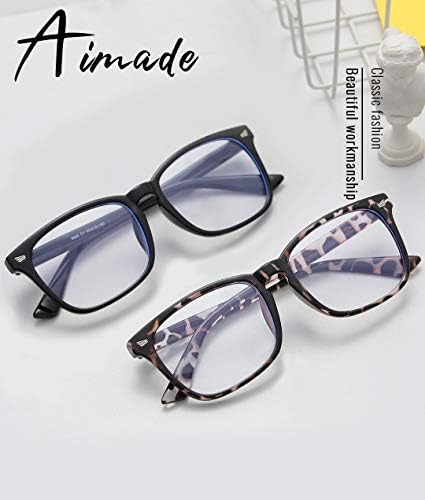 Okuma gözlüğü mavi ışık Engelleme için kadın erkek-kare Nerd Gözlük Anti mavi Ray mavi ışık Engelleme okuma gözlüğü (leopar