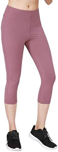 SADUORHAPPY Tayt Kadınlar için Yüksek Bel Egzersiz capri Yoga Pantolon 3/4 Uzunluk Düzenli ve Artı Boyutu
