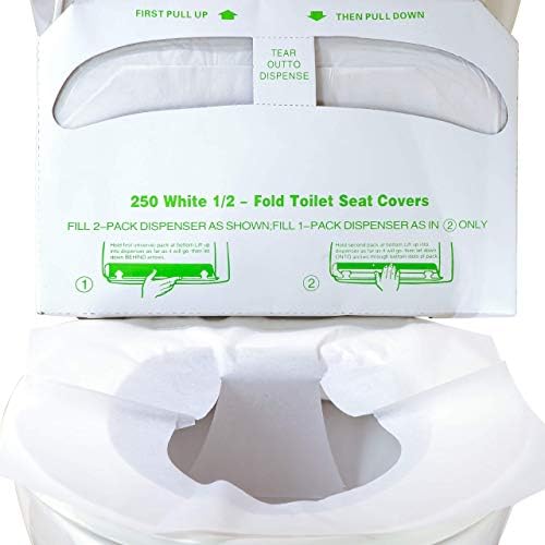 Biyobozunur Yarım Kat Klozet Kapağı 250Pk. Kendiliğinden Yıkanan, Tek Kullanımlık Lazımlık Kağıtları Tuvaletleri Temiz ve Ailenizi