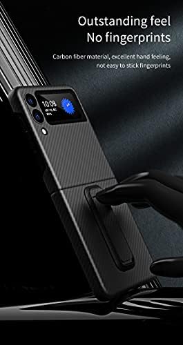 Samsung Galaxy Z Flip 3 Kılıf için Karbon Fiber Kılıf, Ultra-İnce Gerçek Minimalist Kılıf Kapak, Dayanıklı Kablosuz Şarj Destekler,