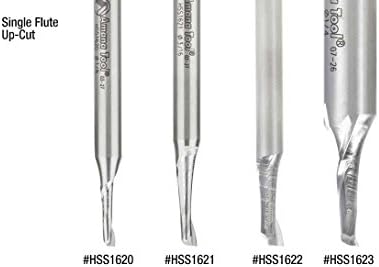 Amana Aracı HSS1638 HSS Spiral Alüminyum Kesme Çift Flüt Up-Cut 5/16 D x 3/4 CH x 3/8 SHK 3 İnç Uzun Yönlendirici Bit
