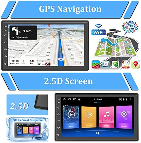 2022 Yeni Çift Din Araba Stereo Radyo ile Bluetooth, 7 İnç Dokunmatik Araba MP5 Çalar Android Kafa Ünitesi Destek GPS Navigasyon,