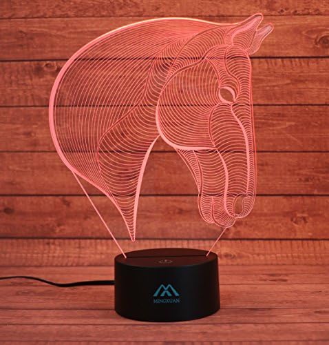 3D At gece lambası 7 renk LED dokunmatik masa masa lambaları enerji tasarrufu hayvan ışıkları moda yaratıcı ev dekorasyon hediye