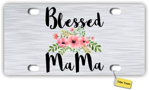 Tobe Sizin Plaka Kapak Mübarek Mama-Çiçek Baskılı Oto Kamyon Araba Ön Etiketi Metal Plaka çerçevesi Kapak 6 x 12