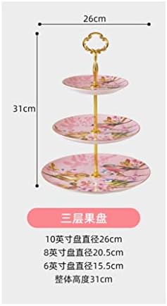 SLATİOM Üç katmanlı meyve tabağı, oturma Odası Ev Kemik Çini Çok katmanlı Kek Öğleden Sonra Çay Tatlı Standı Tatlı Masa
