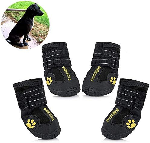Petsoıgne Köpek Ayakkabı Su Geçirmez Köpek Çizmeleri Anti-Skid Yansıtıcı Kayış ile Pet Kış Kar Botları Paws Koruyucu için Küçük,