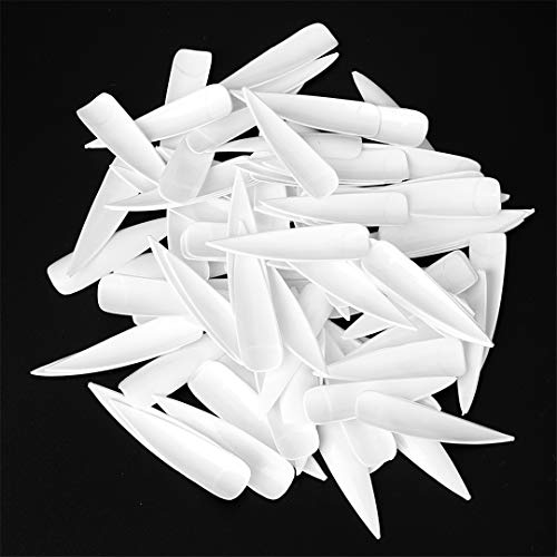 Uzun Yarım Kapak Beyaz Flase Nails İpuçları Sahte Akrilik Tırnak Yapay Tırnak İpuçları Uzun Tırnak Ucu 500 adet 10 Boyutları