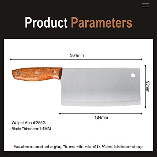Et Cleaver, Cleaver Bıçak Mutfak Bıçağı 8 İnç Paslanmaz Çelik Doğrama Bıçağı Çin Kesici Woodhandle Kesme Dilimleme Doğrama
