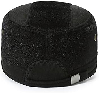 In2Ho Kış Sıcak Faux Kürk Şapka Ağız Kış Kulaklığı Düz Beyzbol Kapaklar Strapback Ayarlanabilir Düşük Profil Baba Şapka (Renk: