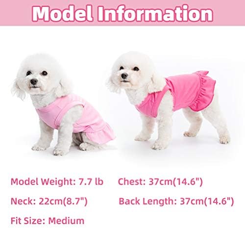 BİNGPET 2 Paket Boş Köpek Gömlek Etek-Yumuşak Nefes Alabilen Sevimli Evcil Hayvan Giysileri, Kızlar için Kolsuz Elbise, Köpek