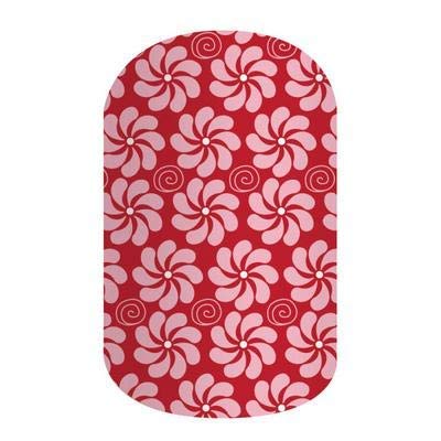 Tatlı Leis-Jamberry Tırnak Sarar-Tam Sayfa-Kırmızı Pembe Lei Çiçekler-Hawaii Çiçek-Mat Finish