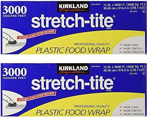 Kirkland Signature Stretch-Tite Plastik Gıda Ambalajı-Ebeveyn (6000 SQ. FT (2 Paket, 12 x 3000 SQ. Her Biri FT))