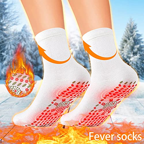 Helloby 3 Pairs ısıtmalı çorap turmalin Kendinden ısıtma manyetik Rahat kış sıcak çorap açık yürüyüş kayak için (renkli, 3