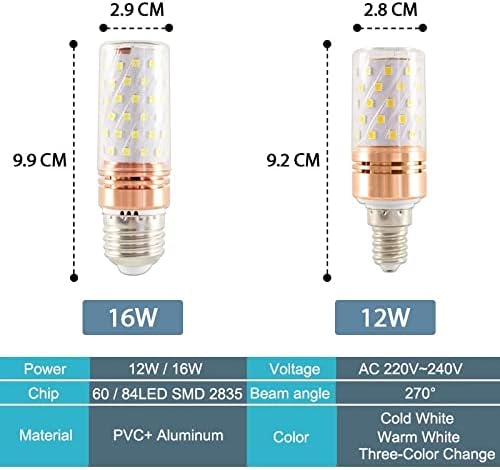RZL LED ışıkları E27 E14 12 W 14 W 16 W LED lamba mısır ampuller, avize mum led ışık spot ev lamba AC 220 V~240 V SMD2835(