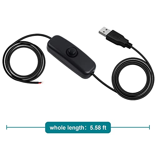 RGBZONE 2 Paket USB DC 2-pin Tel Düğme Anahtarı Kablosu DIY led ışık çubuğu ve Masa Lambası Güç Kablosu 5 V 12 V PC araba şarjı