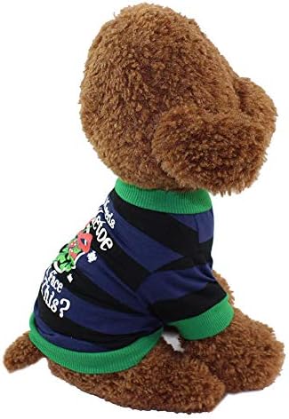 ÖTÜCÜ Köpek Giysileri-Noel Pet Köpek Köpek Kostüm Giyim Çizgili Yelek Karikatür T-Shirt Giyim için Küçük ve Orta Köpek