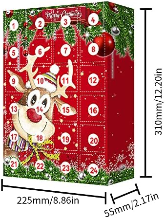 Nırelief Noel Advent Takvimi 2021-Xmas 24 Gün Geri Sayım Takvim DIY askı süsleri Set Noel Dekorasyon Takvim Hediye Kutusu