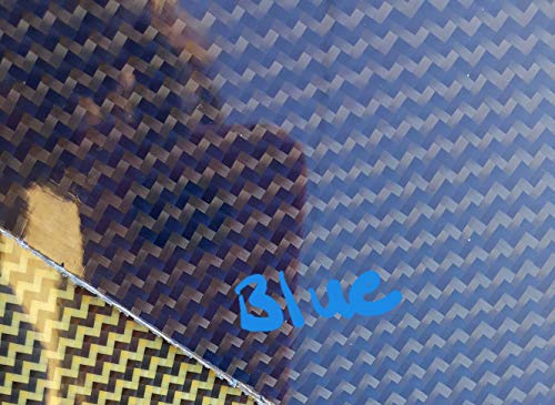 12x 12 x3/32 Mavi 2x2 Çift Dimi Karbon Fiber ile Kevlar Hibrid Fiberglas Plaka Levha Paneli Parlak Bir Tarafı