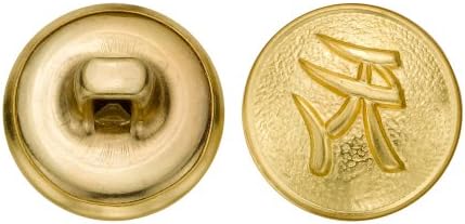 C & C Metal Ürünleri 5118 Çin Harfli Metal Düğme, Boyut 24 Ligne, Altın, 72'li Paket