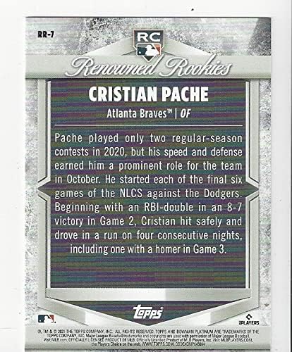 Christian Pache Ünlü Çaylaklar Çaylak Kartı Beyzbol Kartı-2021 Bowman Platin Beyzbol Kartı RR-7 (Braves) Ücretsiz Kargo