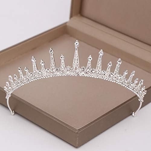 RENSLAT Gümüş Moda Taçlar Düğün saç Aksesuarları Kraliçe Prenses Tiara Diadems Kadın Saç Takı Gelin Parti