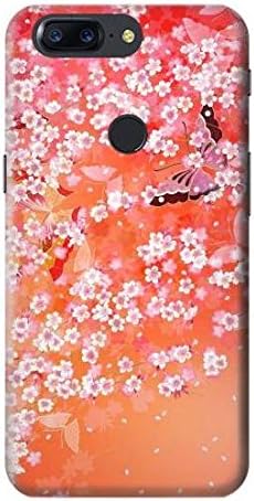 R2543 Japon Kimono Tarzı Çiçek Desen Kılıf Kapak OnePlus 5 T için